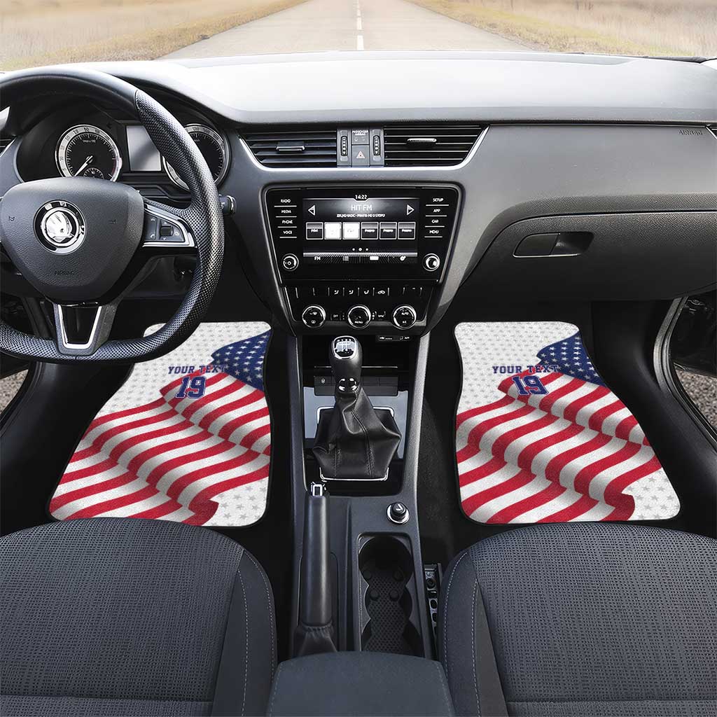 Custom USA Ice Hockey Car Mats Eagle Mascot Stars and Stripes Design