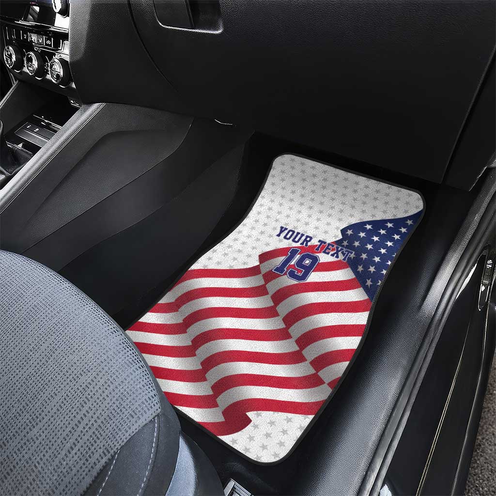 Custom USA Ice Hockey Car Mats Eagle Mascot Stars and Stripes Design