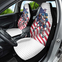 USA Ice Hockey Car Seat Cover Eagle Mascot Stars and Stripes Design
