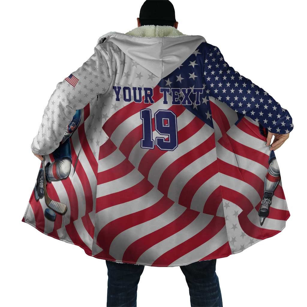Custom USA Ice Hockey Cloak Eagle Mascot Stars and Stripes Design