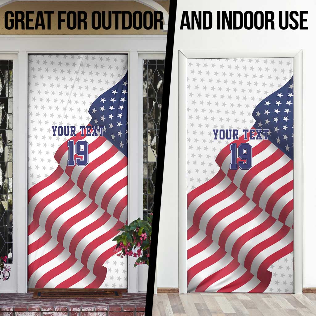 Custom USA Ice Hockey Door Cover Eagle Mascot Stars and Stripes Design