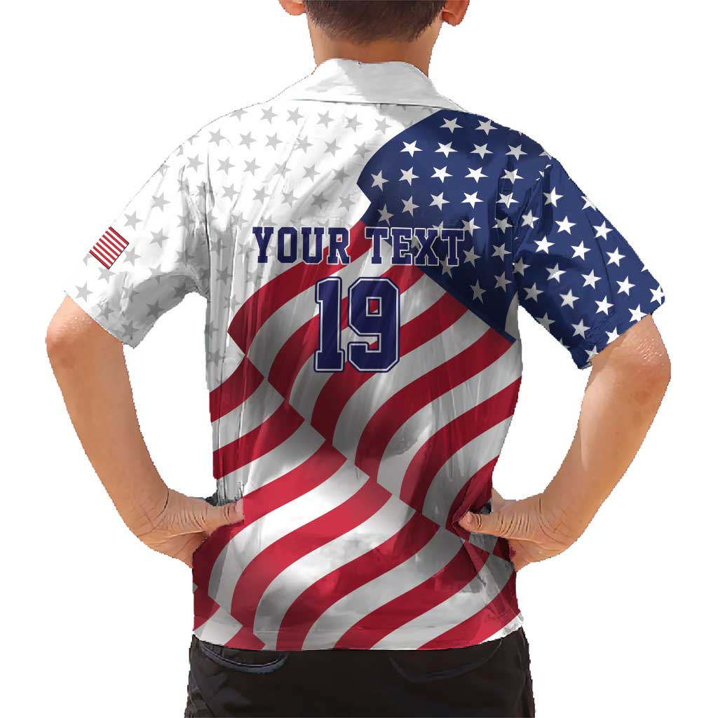 Custom USA Ice Hockey Family Matching Long Sleeve Bodycon Dress and Hawaiian Shirt Eagle Mascot Stars and Stripes Design