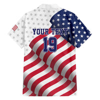 Custom USA Ice Hockey Family Matching Tank Maxi Dress and Hawaiian Shirt Eagle Mascot Stars and Stripes Design