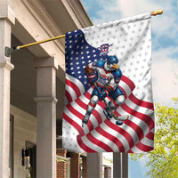USA Ice Hockey Garden Flag Eagle Mascot Stars and Stripes Design