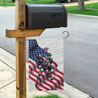 USA Ice Hockey Garden Flag Eagle Mascot Stars and Stripes Design