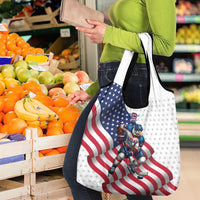 USA Ice Hockey Grocery Bag Eagle Mascot Stars and Stripes Design