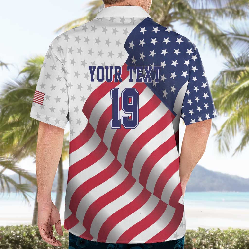 Custom USA Ice Hockey Hawaiian Shirt Eagle Mascot Stars and Stripes Design