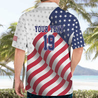 Custom USA Ice Hockey Hawaiian Shirt Eagle Mascot Stars and Stripes Design