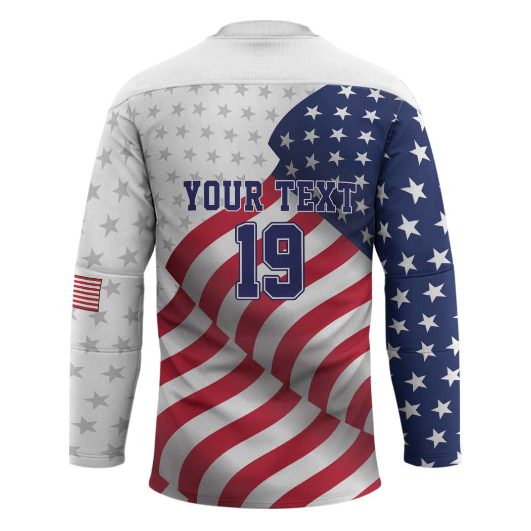 Custom USA Ice Hockey Hockey Jersey Eagle Mascot Stars and Stripes Design