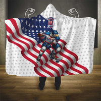 USA Ice Hockey Hooded Blanket Eagle Mascot Stars and Stripes Design