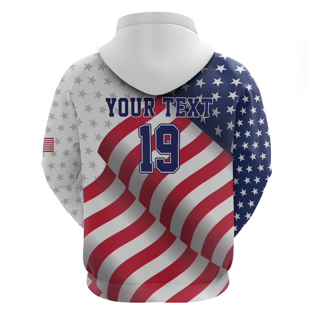 Custom USA Ice Hockey Hoodie Eagle Mascot Stars and Stripes Design