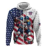 Custom USA Ice Hockey Hoodie Eagle Mascot Stars and Stripes Design
