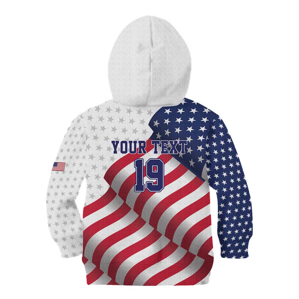 Custom USA Ice Hockey Kid Hoodie Eagle Mascot Stars and Stripes Design