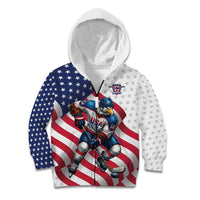 Custom USA Ice Hockey Kid Hoodie Eagle Mascot Stars and Stripes Design