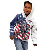 Custom USA Ice Hockey Kid Hoodie Eagle Mascot Stars and Stripes Design