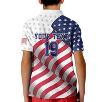 Custom USA Ice Hockey Kid Polo Shirt Eagle Mascot Stars and Stripes Design