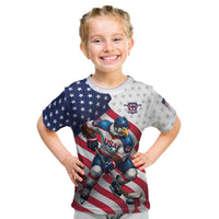 Custom USA Ice Hockey Kid T Shirt Eagle Mascot Stars and Stripes Design
