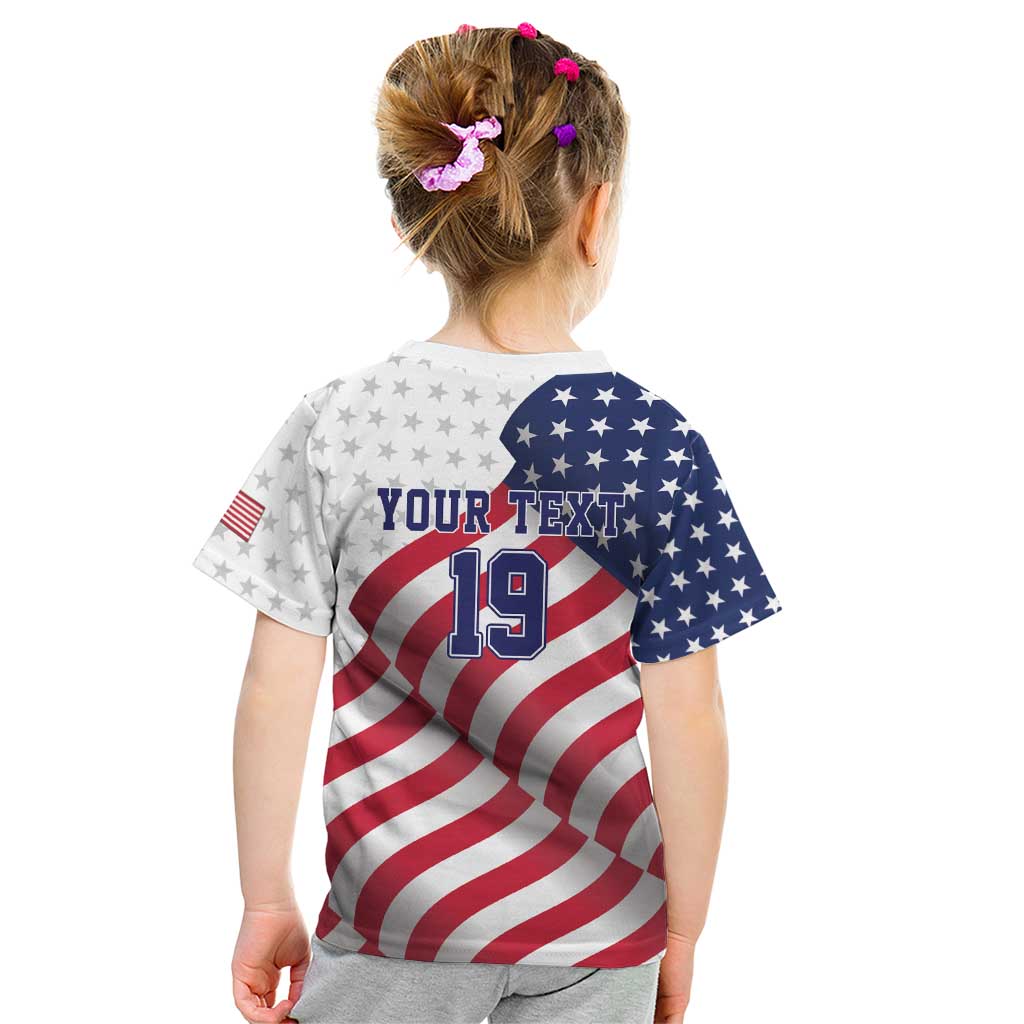 Custom USA Ice Hockey Kid T Shirt Eagle Mascot Stars and Stripes Design