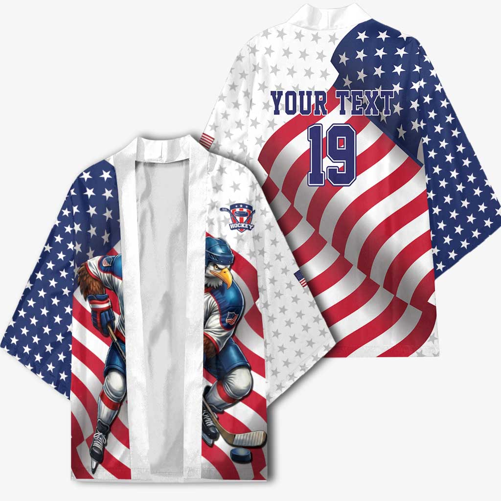 Custom USA Ice Hockey Kimono Eagle Mascot Stars and Stripes Design