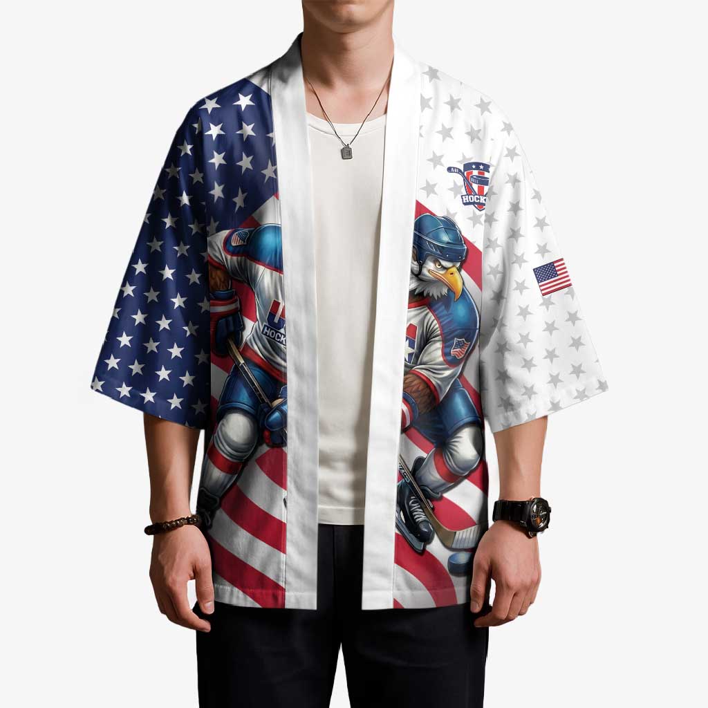 Custom USA Ice Hockey Kimono Eagle Mascot Stars and Stripes Design