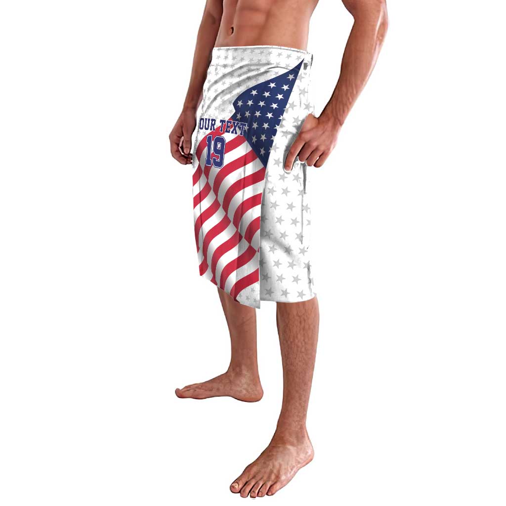 Custom USA Ice Hockey Lavalava Eagle Mascot Stars and Stripes Design
