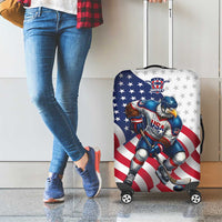 USA Ice Hockey Luggage Cover Eagle Mascot Stars and Stripes Design
