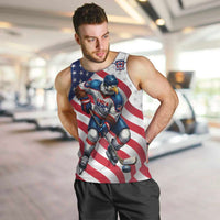 Custom USA Ice Hockey Men Tank Top Eagle Mascot Stars and Stripes Design