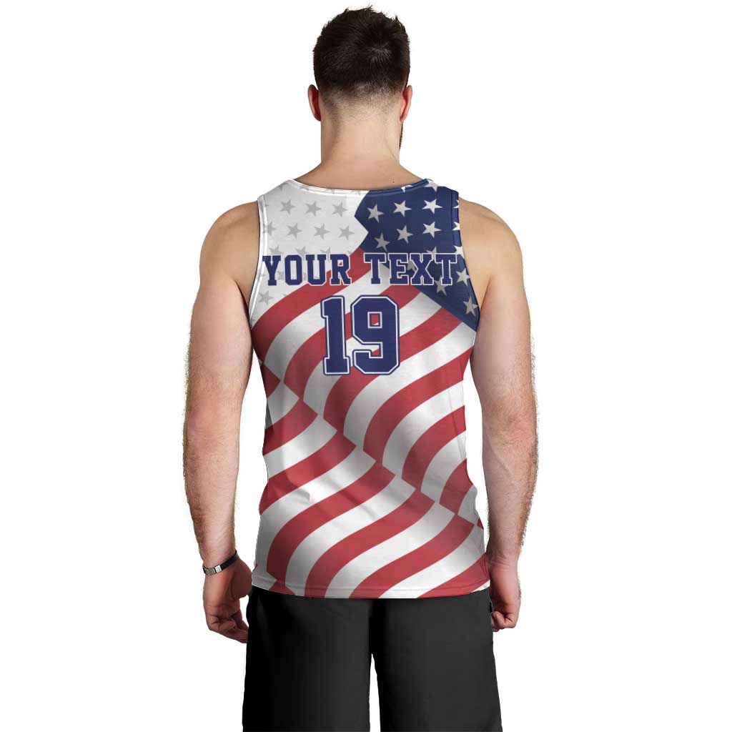Custom USA Ice Hockey Men Tank Top Eagle Mascot Stars and Stripes Design
