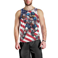 Custom USA Ice Hockey Men Tank Top Eagle Mascot Stars and Stripes Design