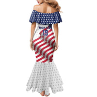 Custom USA Ice Hockey Mermaid Dress Eagle Mascot Stars and Stripes Design
