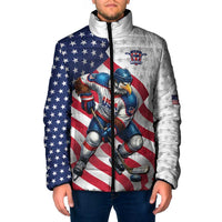 Custom USA Ice Hockey Padded Jacket Eagle Mascot Stars and Stripes Design