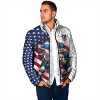 Custom USA Ice Hockey Padded Jacket Eagle Mascot Stars and Stripes Design
