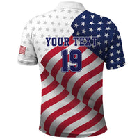 Custom USA Ice Hockey Polo Shirt Eagle Mascot Stars and Stripes Design