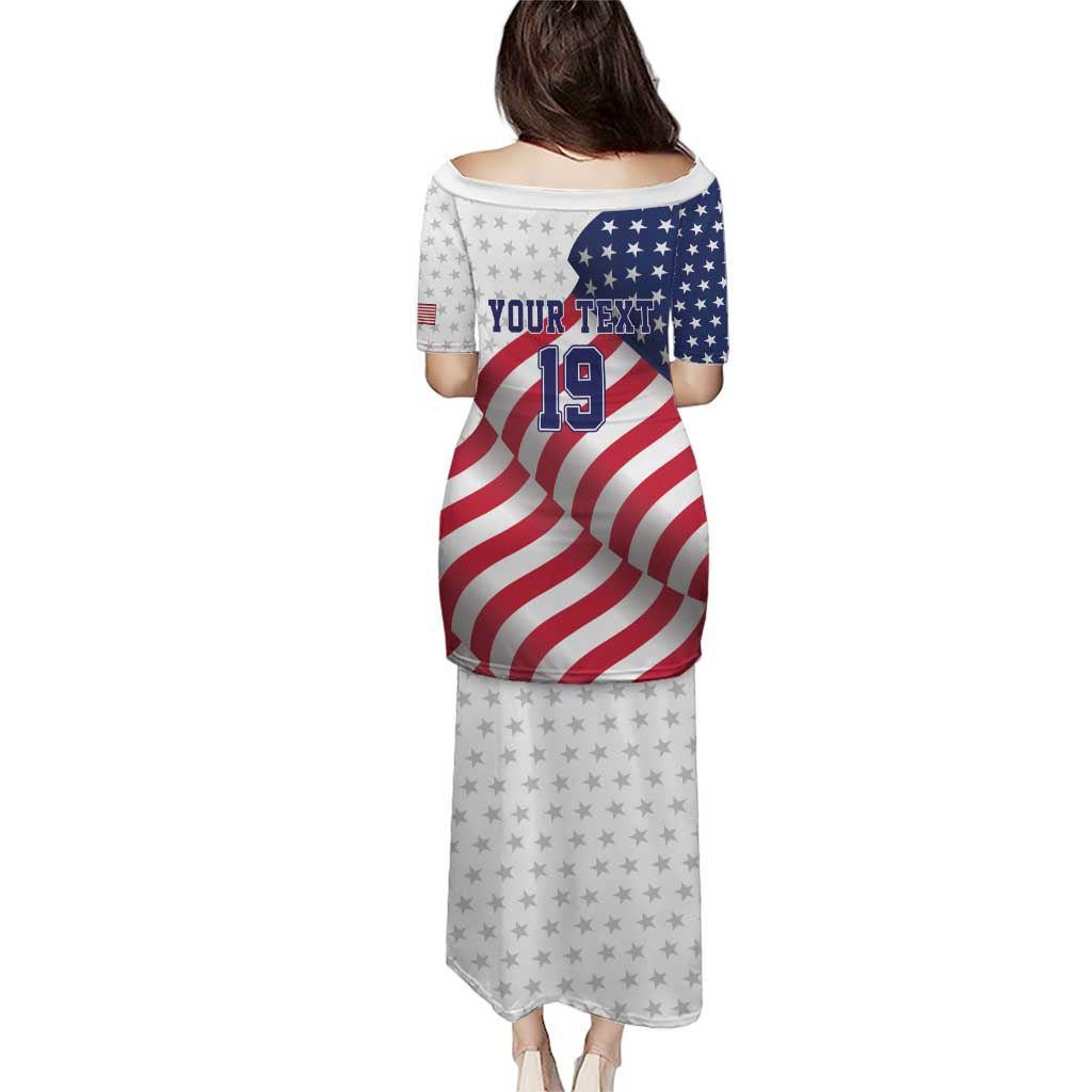 Custom USA Ice Hockey Puletasi Eagle Mascot Stars and Stripes Design