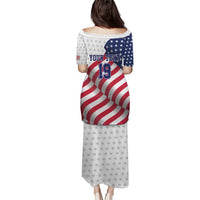 Custom USA Ice Hockey Puletasi Eagle Mascot Stars and Stripes Design