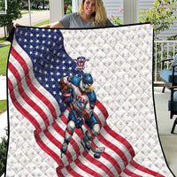 USA Ice Hockey Quilt Eagle Mascot Stars and Stripes Design
