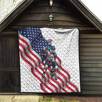 USA Ice Hockey Quilt Eagle Mascot Stars and Stripes Design