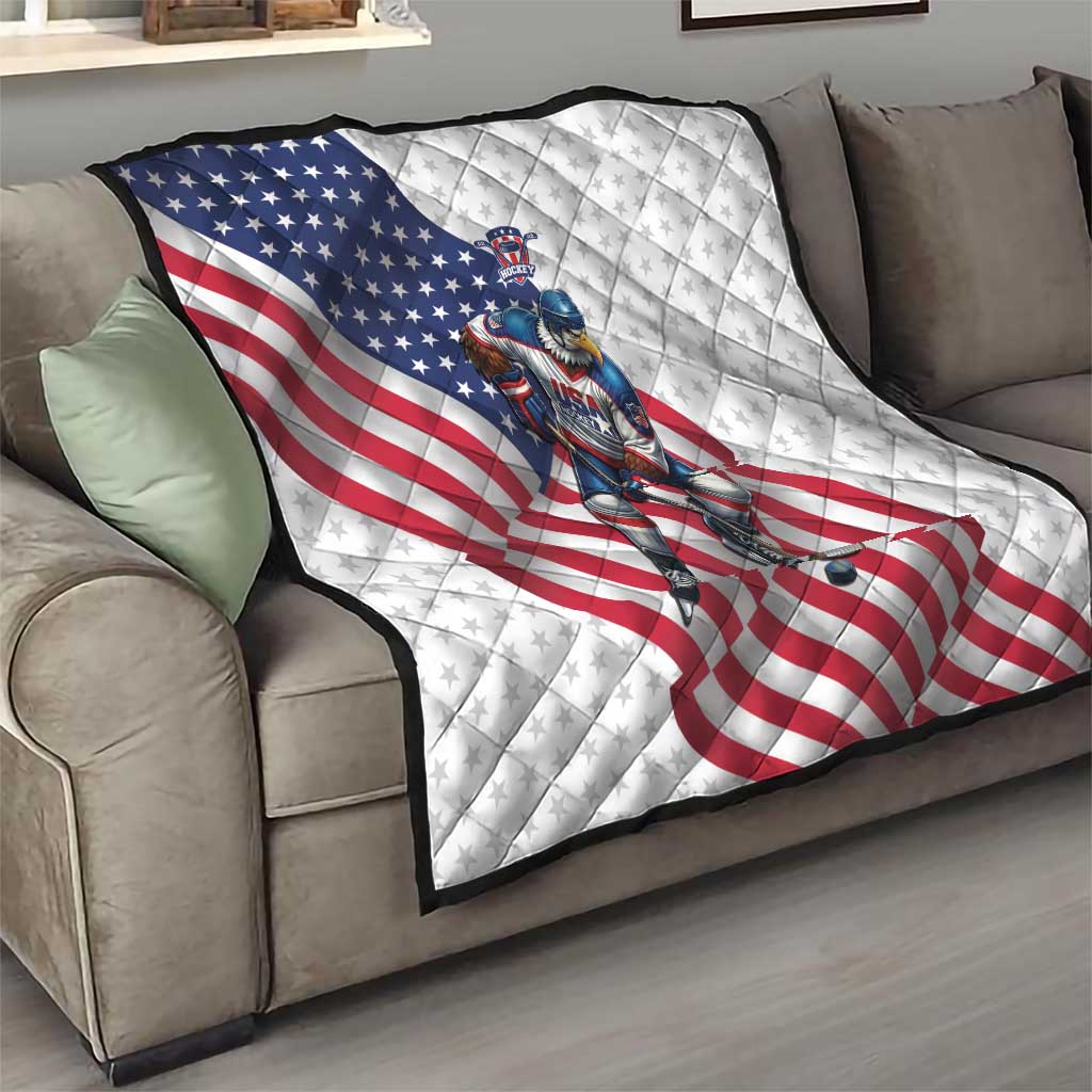 USA Ice Hockey Quilt Eagle Mascot Stars and Stripes Design