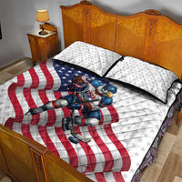 USA Ice Hockey Quilt Bed Set Eagle Mascot Stars and Stripes Design