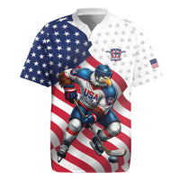 Custom USA Ice Hockey Rugby Jersey Eagle Mascot Stars and Stripes Design