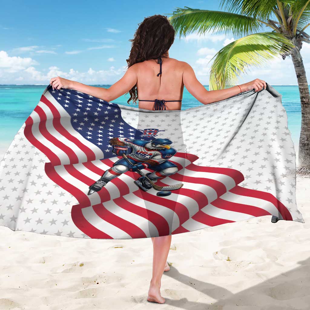 USA Ice Hockey Sarong Eagle Mascot Stars and Stripes Design