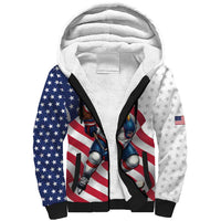 Custom USA Ice Hockey Sherpa Hoodie Eagle Mascot Stars and Stripes Design