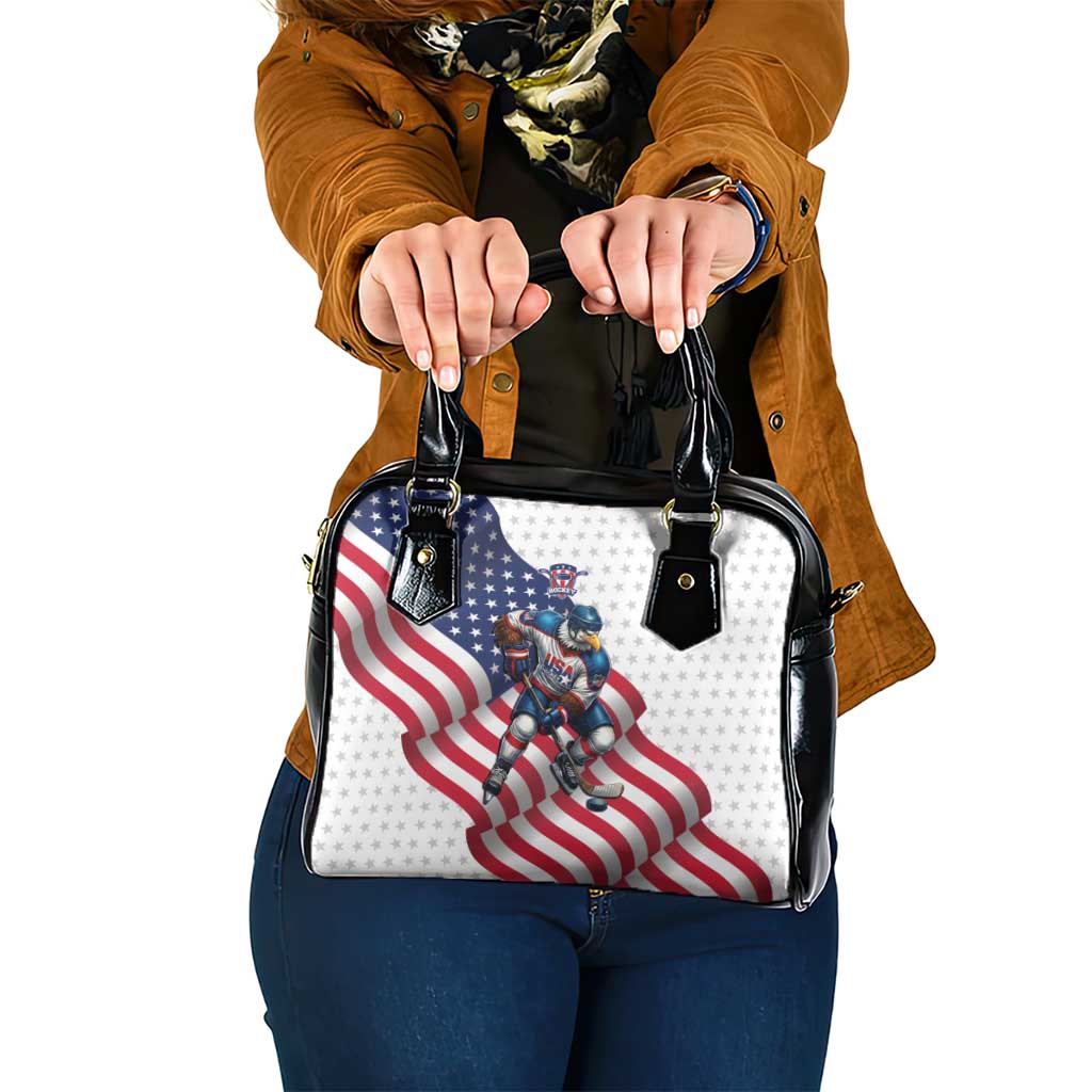 USA Ice Hockey Shoulder Handbag Eagle Mascot Stars and Stripes Design