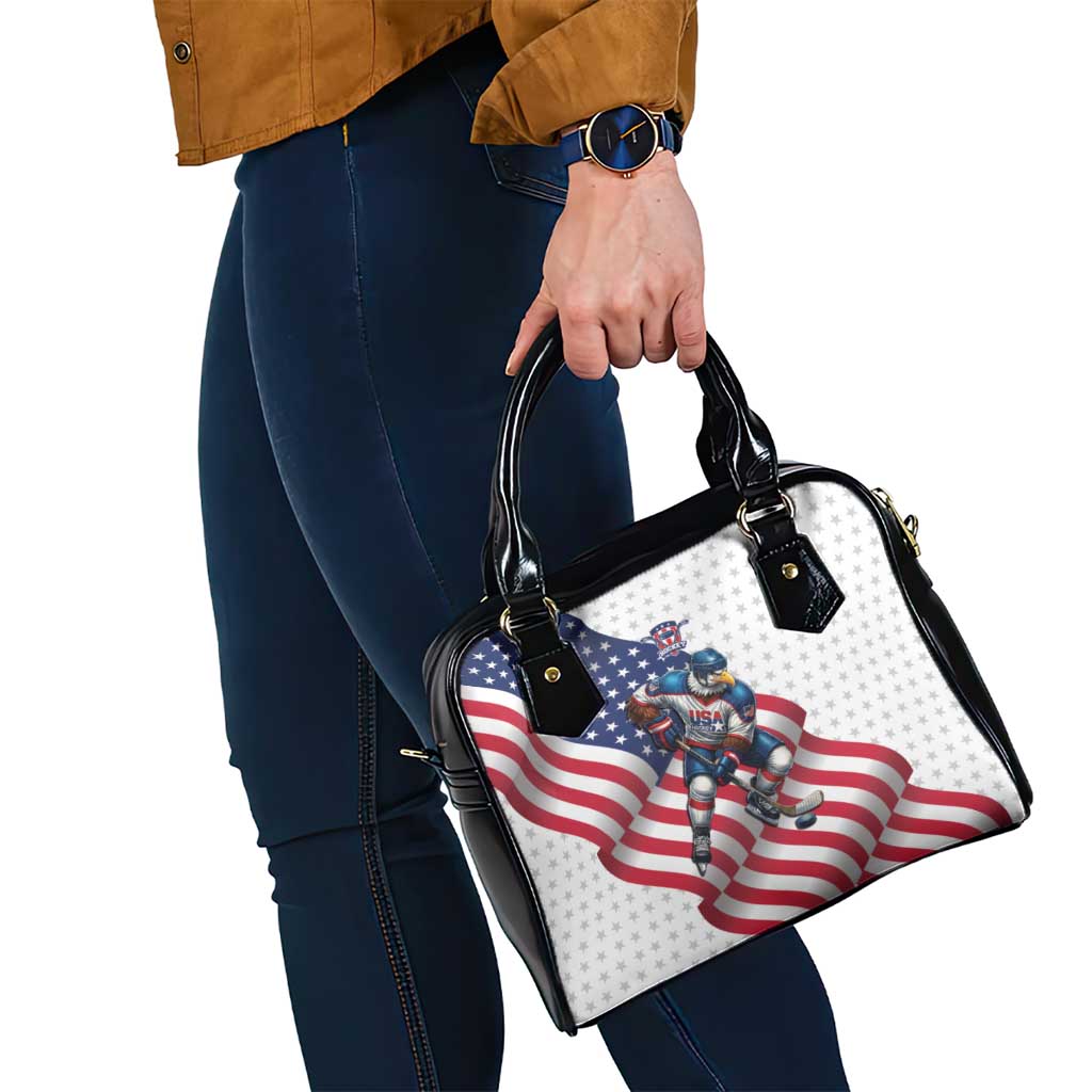 USA Ice Hockey Shoulder Handbag Eagle Mascot Stars and Stripes Design