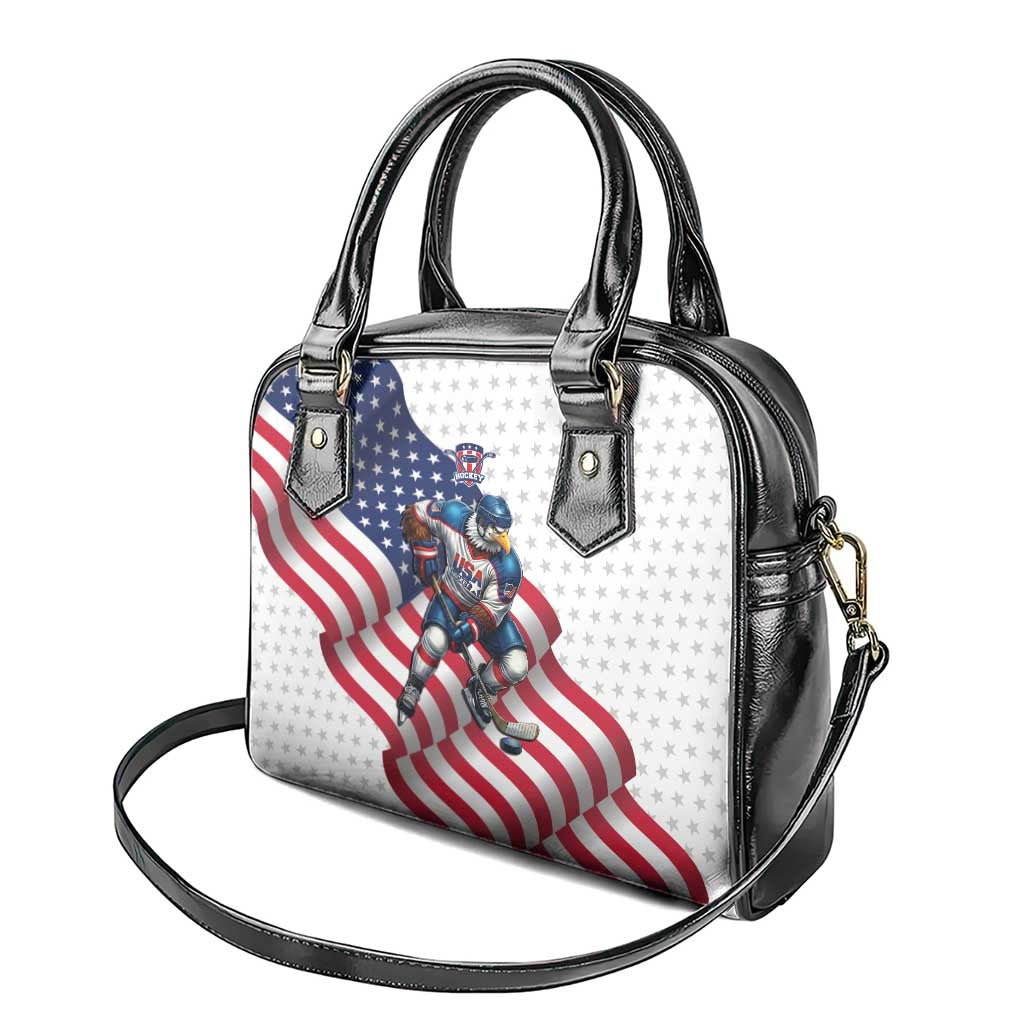 USA Ice Hockey Shoulder Handbag Eagle Mascot Stars and Stripes Design