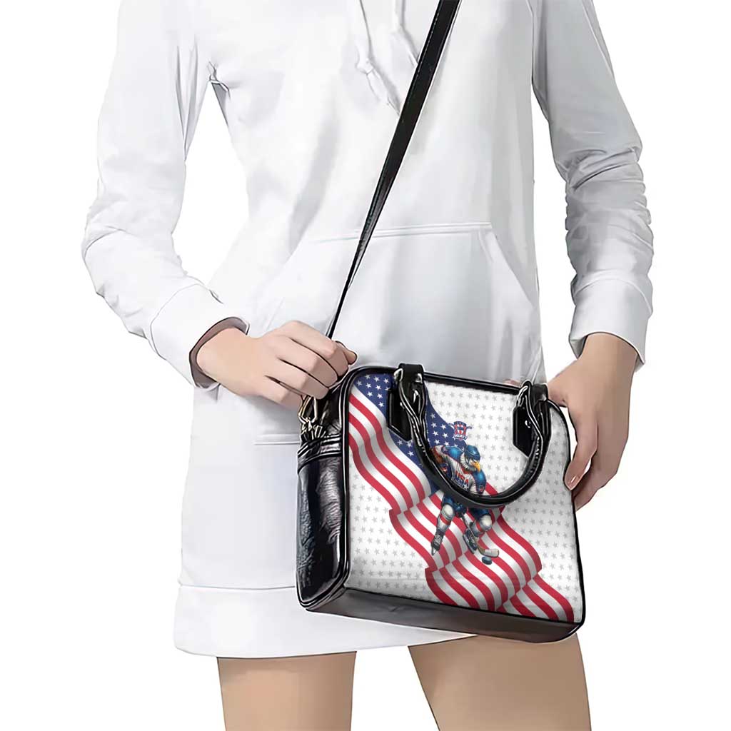 USA Ice Hockey Shoulder Handbag Eagle Mascot Stars and Stripes Design