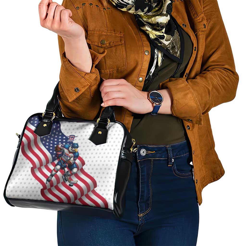 USA Ice Hockey Shoulder Handbag Eagle Mascot Stars and Stripes Design