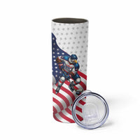 Custom USA Ice Hockey Skinny Tumbler Eagle Mascot Stars and Stripes Design