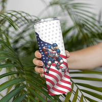 Custom USA Ice Hockey Skinny Tumbler Eagle Mascot Stars and Stripes Design