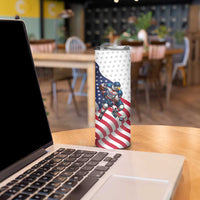Custom USA Ice Hockey Skinny Tumbler Eagle Mascot Stars and Stripes Design
